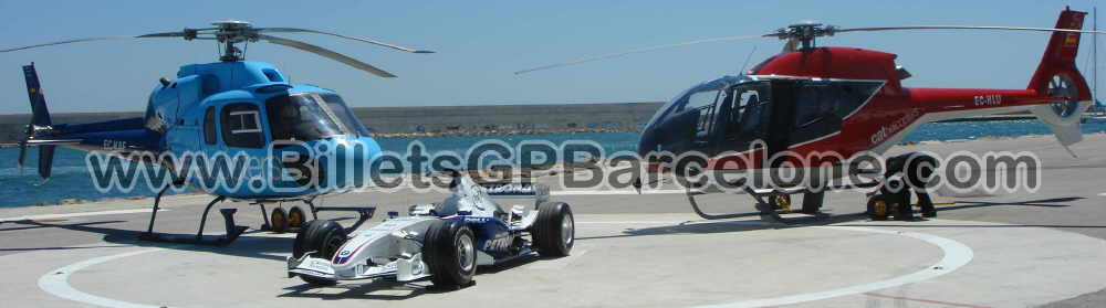 Transfert helicoptere au circuit Montmelo